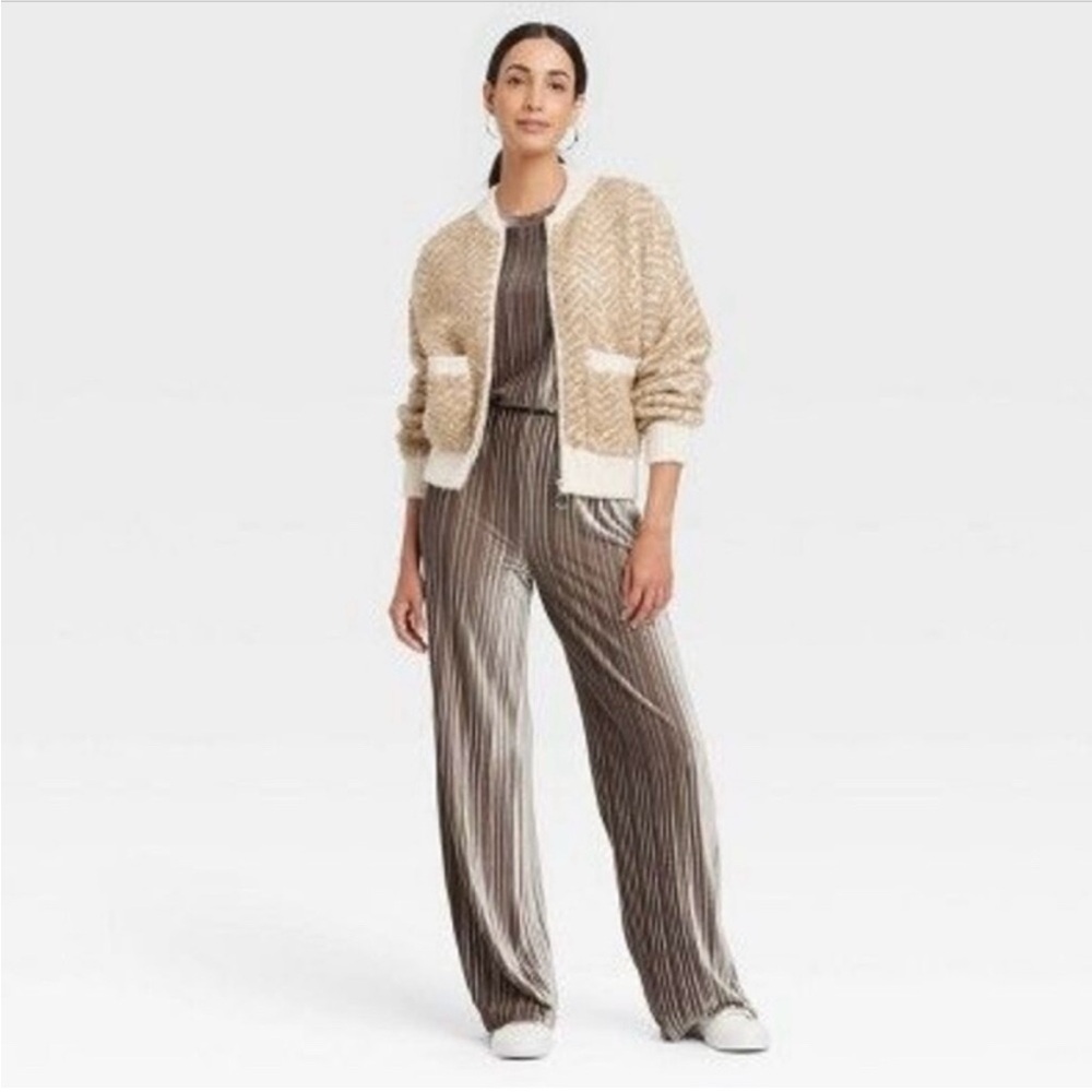Striped Brown pants are a size 14 women